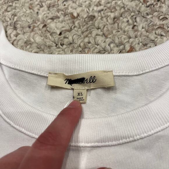 NWT Madewell Relaxed Boxy Tee Sz XL White Basic Minimalist Preppy Casual - Picture 4 of 9